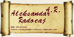 Aleksandar Radočaj vizit kartica